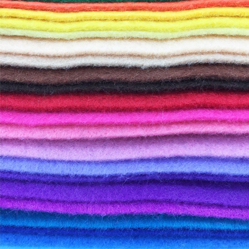 flic-flac 28pcs Thick 1.4mm Soft Felt Fabric Sheet Assorted Color Felt Pack DIY Craft Sewing Squares Nonwoven Patchwork (15x15cm) - Image 5
